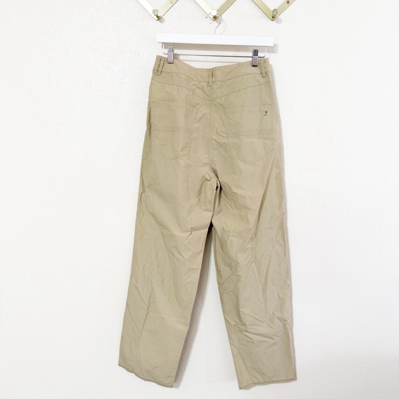 Saks Potts Lele Pleated Baggy Straight Leg Pants in Oat Brown size Medium - Picture 6 of 14